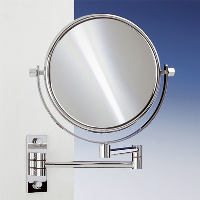 WINDISCH 99145 DOUBLE FACE MIRRORS BRASS WALL MOUNTED EXTENDABLE DOUBLE FACE MAGNIFYING MIRROR