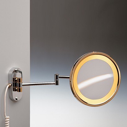 WINDISCH 99150 INCANDESCENT MIRRORS WALL MOUNTED LIGHTED BRASS MAGNIFYING MIRROR