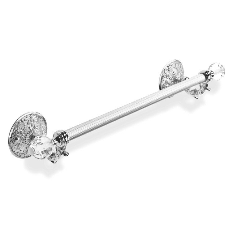 STILHAUS NT45V NOTO CRISTALLO 22 INCH WALL MOUNTED BRASS AND CRYSTAL GLASS TOWEL BAR