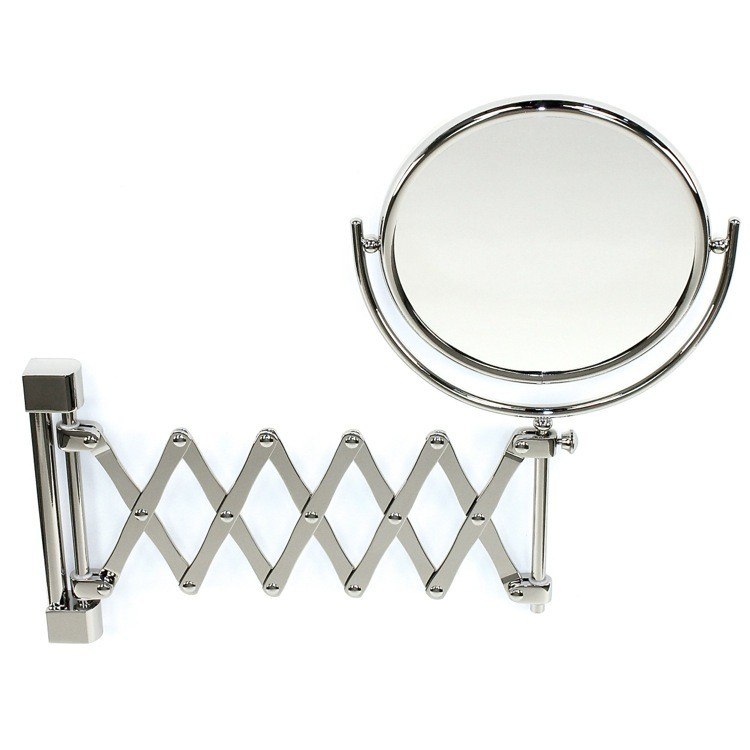 WINDISCH 99148 DOUBLE FACE MIRRORS WALL MOUNTED BRASS EXTENDABLE DOUBLE FACE MAGNIFYING MIRROR