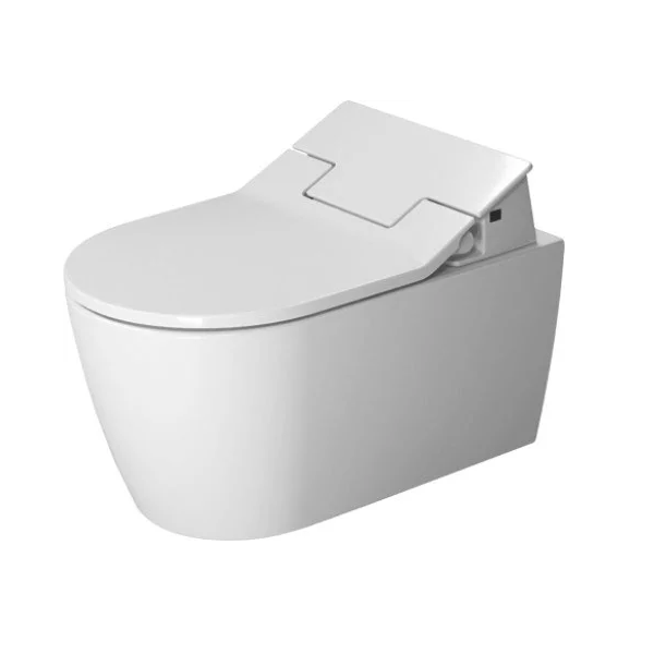 DURAVIT 252959 ME BY STARCK 14 3/8 X 22 1/2 INCH WALL-MOUNTED RIMLESS WASHDOWN TOILET FOR SENSOWASH WITH DURAFIX, 1.28/0.8 GPF