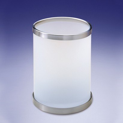 WINDISCH 89103M ADDITION FROZEN ROUND FROSTED GLASS BATHROOM WASTE BIN
