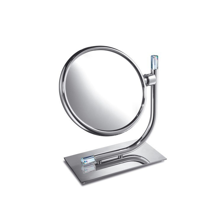 WINDISCH 99636 CONCEPT LINE BRASS DOUBLE FACE MAGNIFYING MIRROR WITH SWAROVSKI CRYSTAL