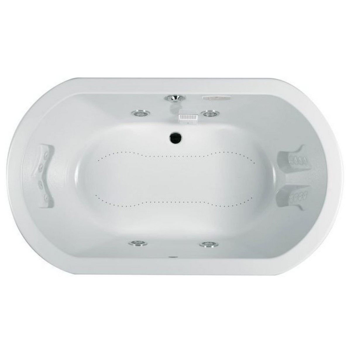 JACUZZI ANZ6636CR4CW ANZA 66 X 36 INCH ACRYLIC DROP-IN BATHTUB WITH CENTER DRAIN, CHROMATHERAPY AND LUXURY CONTROLS IN WHITE