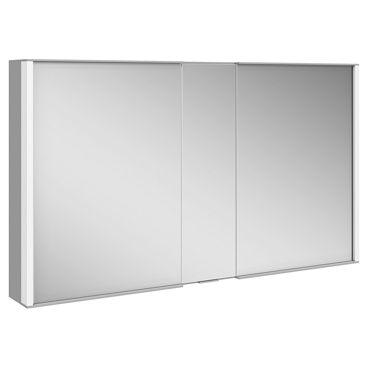 KEUCO 12804171351 ROYAL MATCH 47 1/4 W X 6 1/4 D X 27 1/2 H INCH 2-DOOR WALL MOUNTED MIRROR MEDICINE CABINET IN ALUMINUM