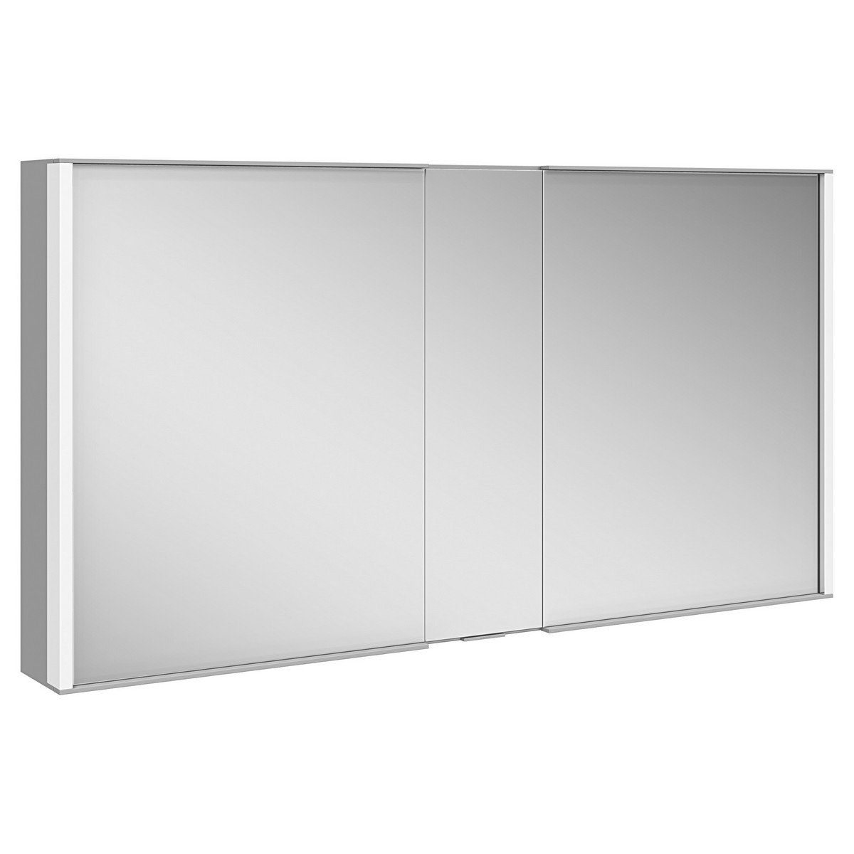 KEUCO 12805171351 ROYAL MATCH 51 1/8 W X 6 1/4 D X 27 1/2 H INCH 2-DOOR WALL MOUNTED MIRROR MEDICINE CABINET IN ALUMINUM