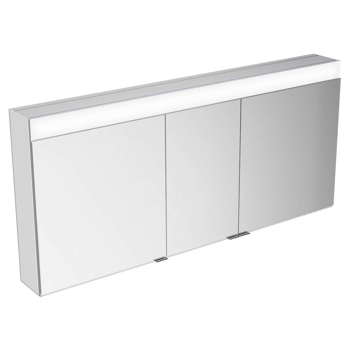 KEUCO 21523171351 EDITION 400 55 1/2 W X 6 1/2 D X 25 5/8 H INCH 3-DOOR 2700-6500K LED WALL MOUNTED MIRROR MEDICINE CABINET IN ALUMINUM