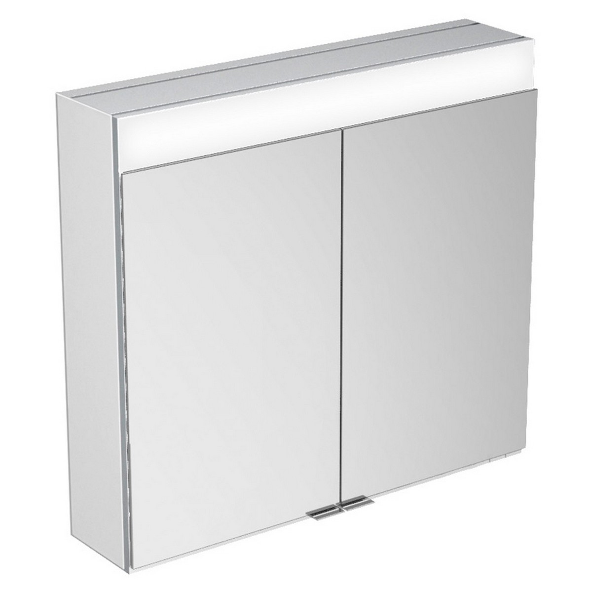 KEUCO 21531171351 EDITION 400 28 W X 6 1/2 D X 25 5/8 H INCH 2-DOOR 4000K LED WALL MOUNTED MIRROR MEDICINE CABINET IN ALUMINUM