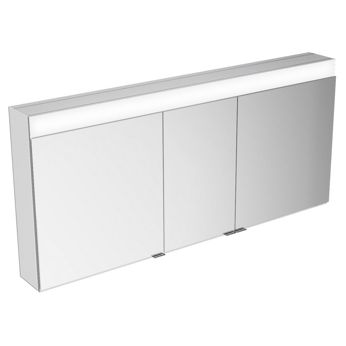 KEUCO 21533171351 EDITION 400 55 1/2 W X 6 1/2 D X 25 5/8 H INCH 3-DOOR 4000K LED WALL MOUNTED MIRROR MEDICINE CABINET IN ALUMINUM