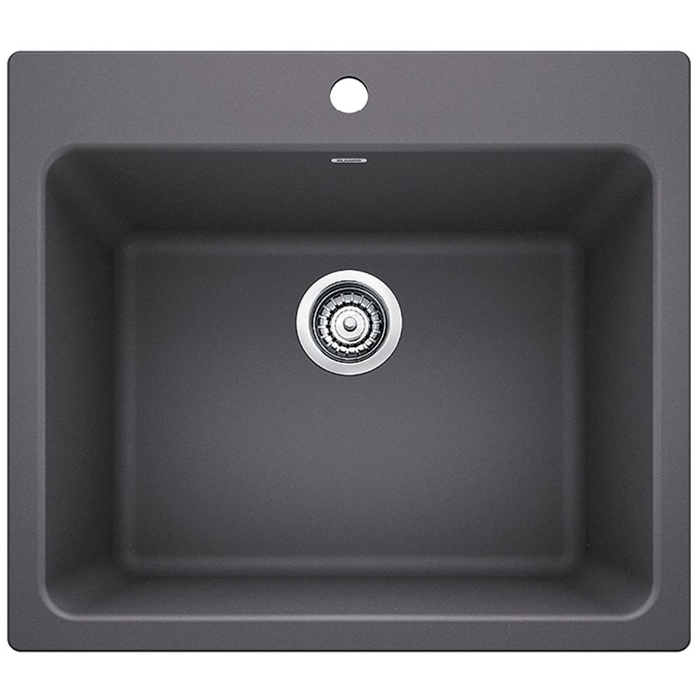 BLANCO 401923 LIVEN GRANITE 25 INCH LAUNDRY SINK IN CINDER