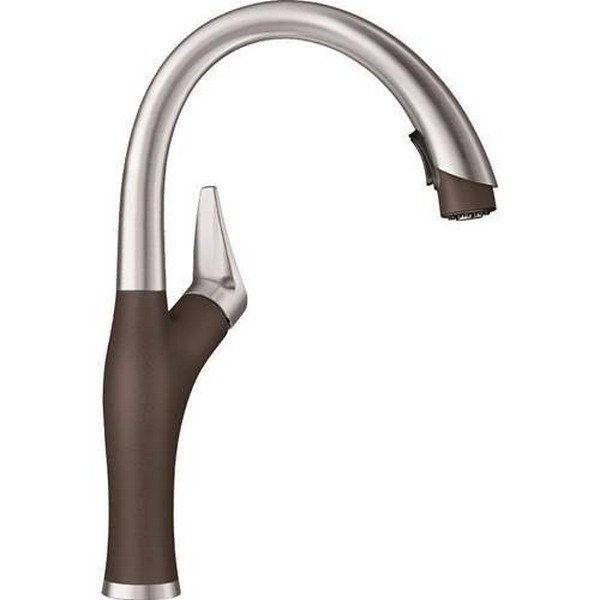 BLANCO 442032 ARTONA HIGH ARCH, PULL-DOWN SINGLE HOLE KITCHEN FAUCET IN CAFE BROWN