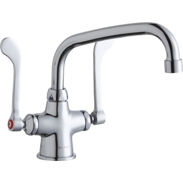 ELKAY LK500AT08T6 SINGLE HOLE WITH CONCEALED DECK MOUNT FAUCET, 8 INCH ARC TUBE SPOUT AND 6 INCH HANDLES