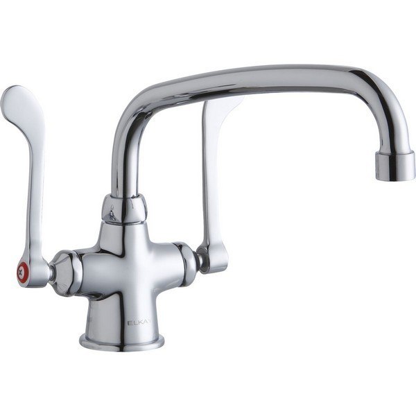 ELKAY LK500AT10T6 SINGLE HOLE WITH CONCEALED DECK MOUNT FAUCET, 10 INCH ARC TUBE SPOUT AND 6 INCH HANDLES