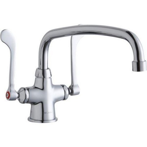ELKAY LK500AT14T6 SINGLE HOLE WITH CONCEALED DECK MOUNT FAUCET WITH 14 INCH ARC TUBE SPOUT AND 6 INCH HANDLES