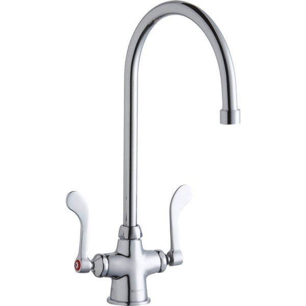 ELKAY LK500GN08T4 SINGLE HOLE WITH CONCEALED DECK FAUCET, 8 INCH GOOSENECK SPOUT AND 4 INCH HANDLES
