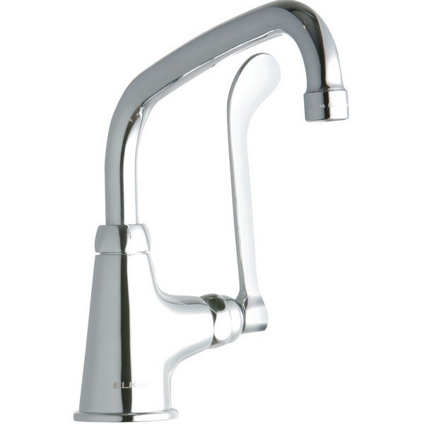 ELKAY LK535AT08T6 SINGLE HOLE FAUCET, 8 INCH ARC TUBE SPOUT AND 6 INCH HANDLE