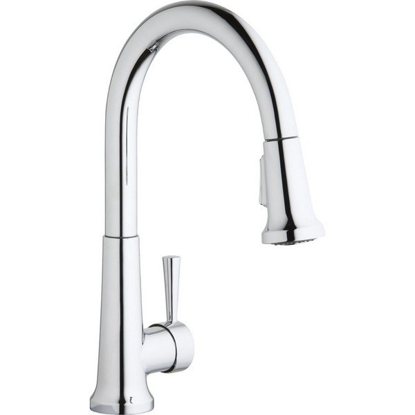ELKAY LK6000 SINGLE HOLE DECK MOUNT EVERYDAY KITCHEN FAUCET WITH PULL-DOWN SPRAY FORWARD ONLY LEVER HANDLE