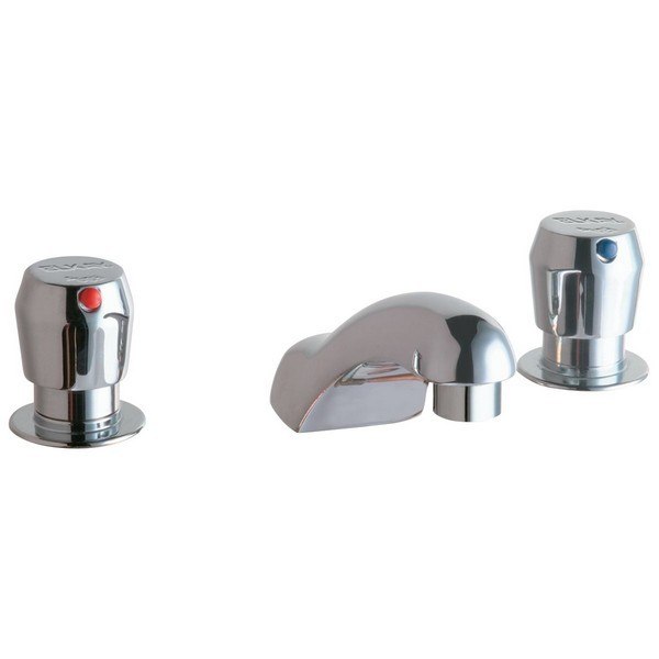 ELKAY LK651 DECK METERED LAVATORY FAUCET WITH CAST FIXED SPOUT PUSH BUTTON HANDLES