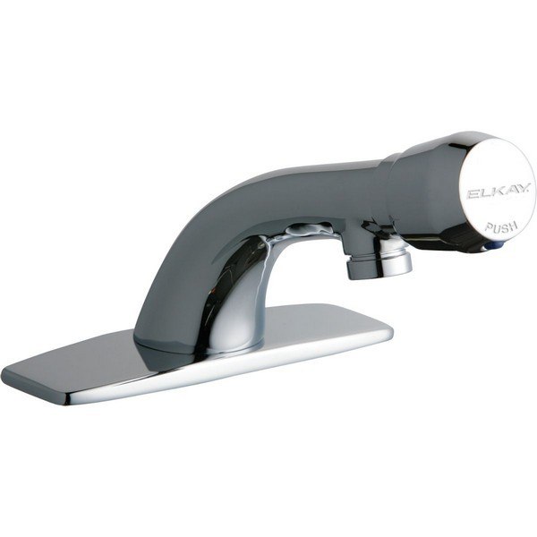 ELKAY LK652 SINGLE HOLE DECK MOUNT METERED LAVATORY FAUCET WITH CAST FIXED SPOUT AND ESCUTCHEON