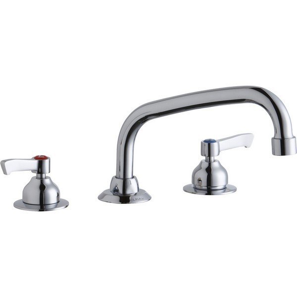 ELKAY LK800AT08L2 DECK MOUNT FAUCET WITH 8 INCH ARC TUBE SPOUT AND 2 INCH HANDLES