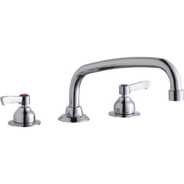 ELKAY LK800AT10L2 DECK MOUNT FAUCET WITH 10 INCH ARC TUBE SPOUT AND 2 INCH HANDLES