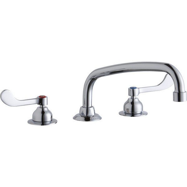 ELKAY LK800AT10T4 DECK MOUNT FAUCET WITH 10 INCH ARC TUBE SPOUT AND 4 INCH HANDLES
