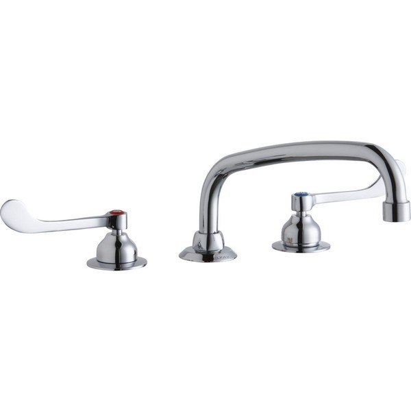 ELKAY LK800AT10T6 DECK MOUNT FAUCET WITH 10 INCH ARC TUBE SPOUT AND 6 INCH HANDLES