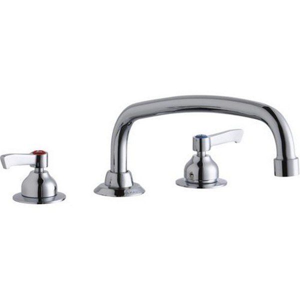 ELKAY LK800AT14L2 DECK MOUNT FAUCET WITH 14 INCH ARC TUBE SPOUT AND 2 INCH HANDLES