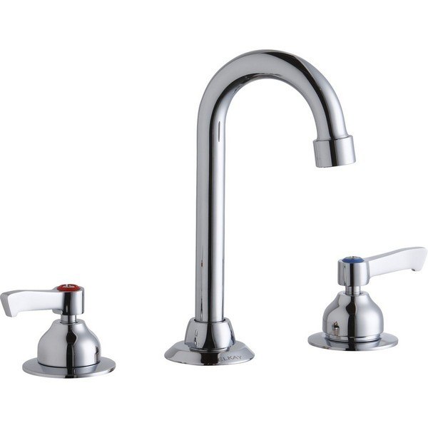 ELKAY LK800GN04L2 DECK MOUNT FAUCET WITH 4 INCH GOOSENECK SPOUT AND 2 INCH HANDLES