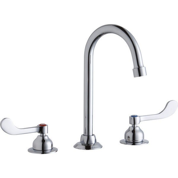 ELKAY LK800GN05T4 DECK MOUNT FAUCET WITH 5 INCH GOOSENECK SPOUT AND 4 INCH HANDLES
