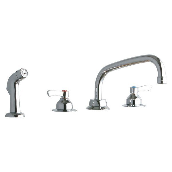 ELKAY LK801AT08L2 DECK FAUCET WITH 8 INCH ARC TUBE SPOUT WITH SIDE SPRAY