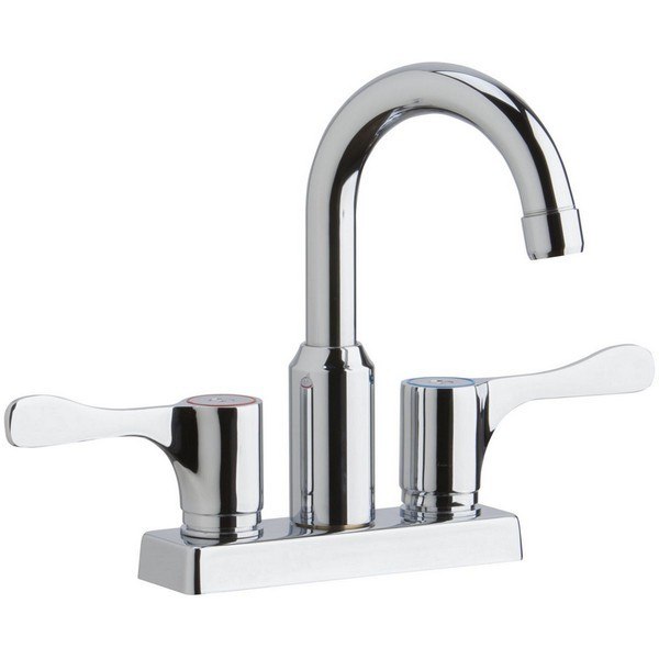 ELKAY LKD24898BHC DECK MOUNT FAUCET WITH ARC SPOUT AND SIDE SPRAY