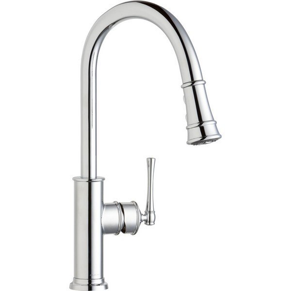 ELKAY LKEC2031 EXPLORE SINGLE HOLE KITCHEN FAUCET WITH PULL-DOWN SPRAY AND FORWARD ONLY LEVER HANDLE
