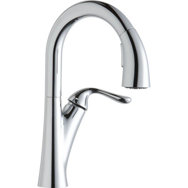 ELKAY LKHA4032 HARMONY SINGLE HOLE BAR FAUCET WITH PULL-DOWN SPRAY AND FORWARD ONLY LEVER HANDLE