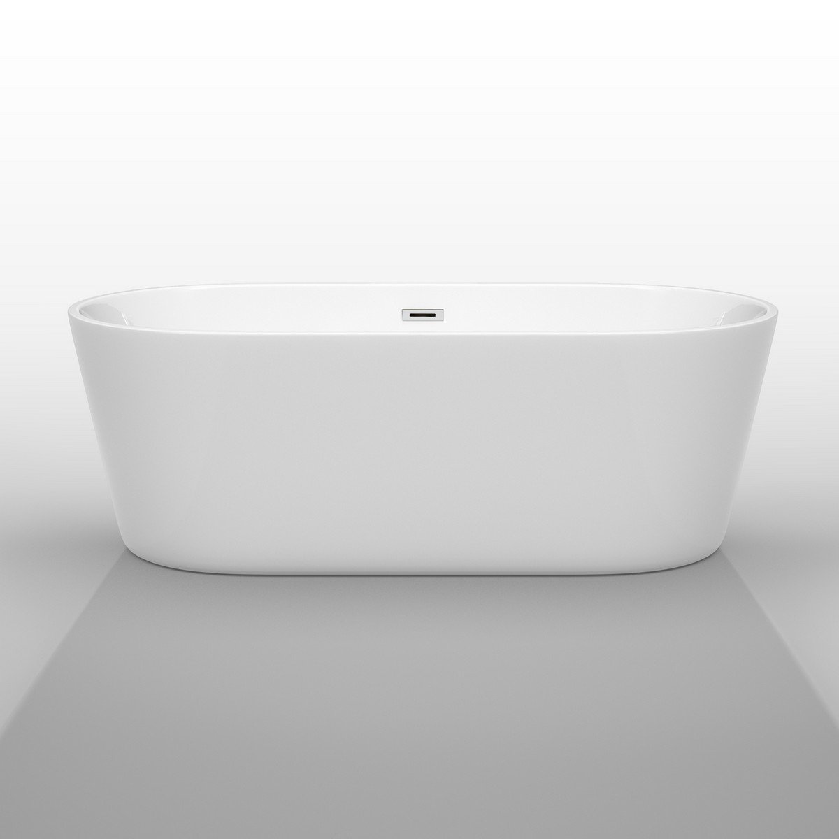 WYNDHAM COLLECTION WCOBT1015 CARISSA CD 67 INCH OVAL SOAKING ACRYLIC FREESTANDING BATHTUB