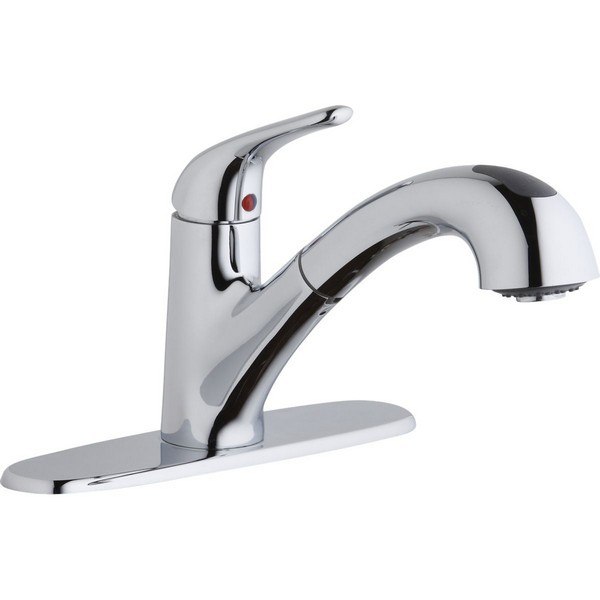 ELKAY LK5000 SINGLE HOLE DECK MOUNT EVERYDAY KITCHEN FAUCET WITH PULL-OUT SPRAY AND OPTIONAL ESCUTCHEON