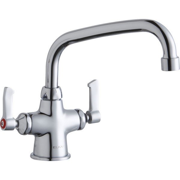 ELKAY LK500AT08L2 SINGLE HOLE WITH CONCEALED DECK MOUNT FAUCET, 8 INCH ARC TUBE SPOUT AND 2 INCH HANDLES