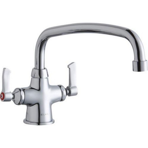 ELKAY LK500AT14L2 SINGLE HOLE WITH CONCEALED DECK MOUNT FAUCET WITH 14 INCH ARC TUBE SPOUT AND 2 INCH HANDLES