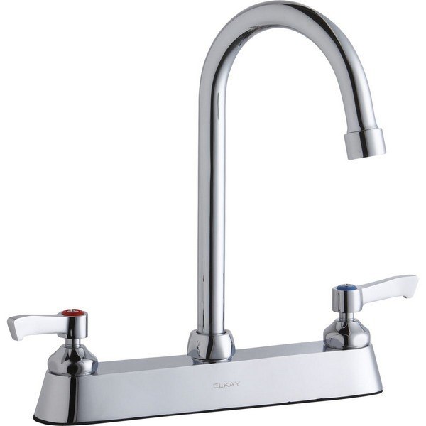 ELKAY LK810GN05L2 DECK MOUNT FAUCET WITH 5 INCH GOOSENECK SPOUT AND 2 INCH HANDLES