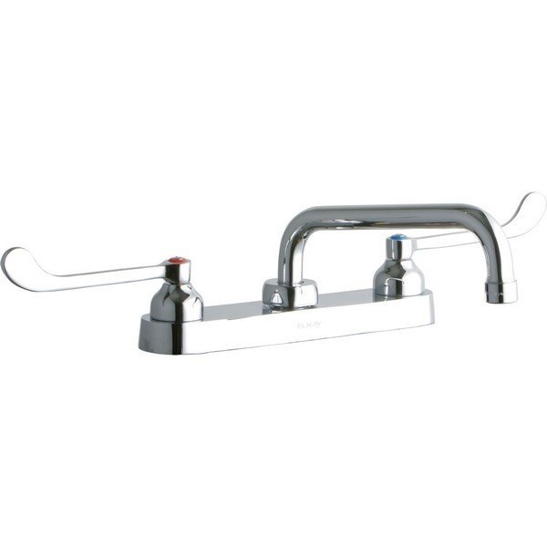 ELKAY LK810TS08T6 FOOD SERVICE DECK FAUCET WITH 8 INCH TUBE SPOUT AND 6 INCH HANDLES