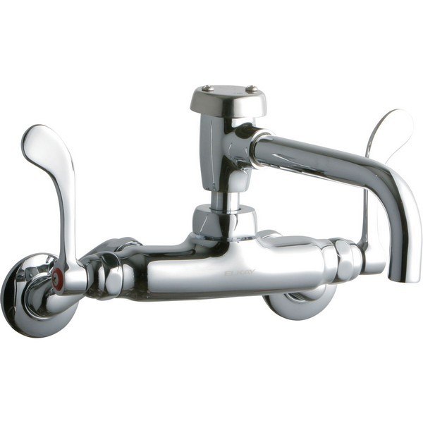 ELKAY LK945VS07T4T WALL MOUNT FAUCET WITH 7 INCH VENTED SPOUT AND 4 INCH HANDLES