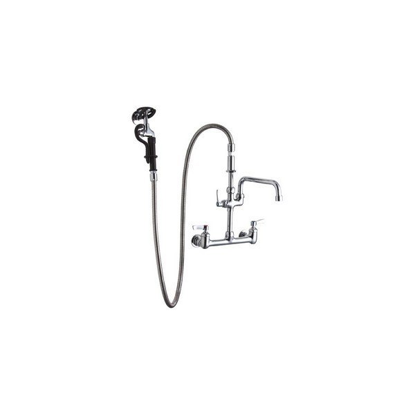 ELKAY LK960AF10LC 60 INCH WALL MOUNT FLEXIBLE HOSE FAUCET WITH 1.2 GPM SPRAY HEAD AND 10 INCH ARC TUBE SPOUT