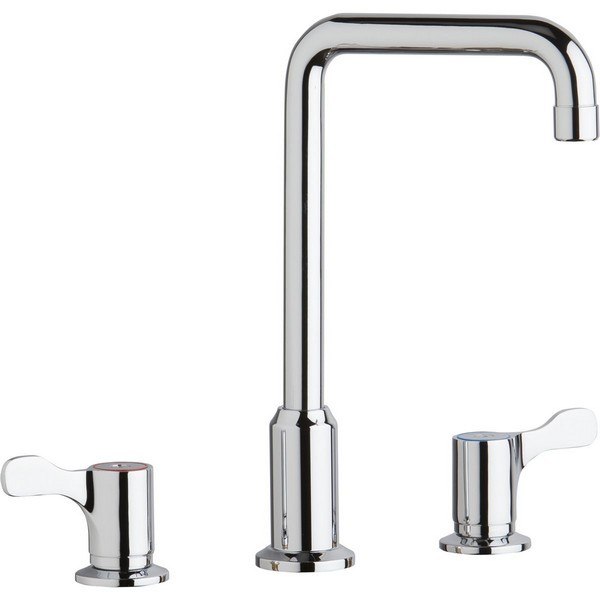 ELKAY LKDA2437C DECK MOUNT FAUCET WITH ARC TUBE SPOUT AND 2-5/8 INCH LEVER HANDLES