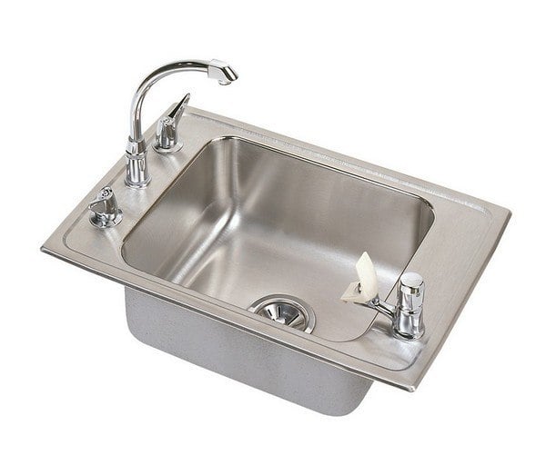 ELKAY DRKAD251760C 25 L X 17 W X 6 D SINGLE BOWL TOP MOUNT CLASSROOM SINK KIT WITH FAUCET