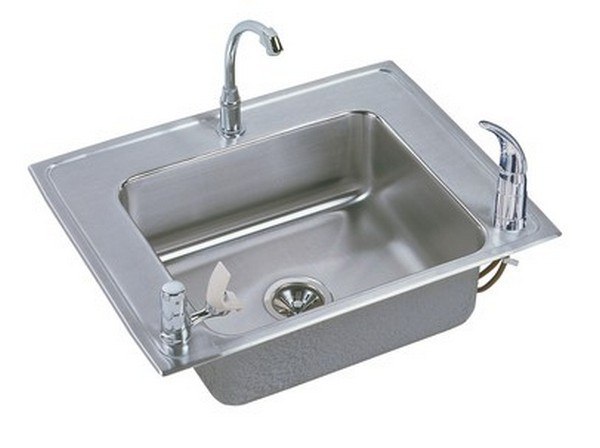 ELKAY DRKAD282240LC 28 L X 22 W X 4 D SINGLE BOWL TOP MOUNT CLASSROOM SINK WITH FAUCET