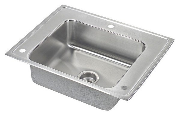 ELKAY DRKAD282260R 28 L X 22 W X 6 D SINGLE BOWL TOP MOUNT CLASSROOM SINK, RIGHT SLOTTED HOLE