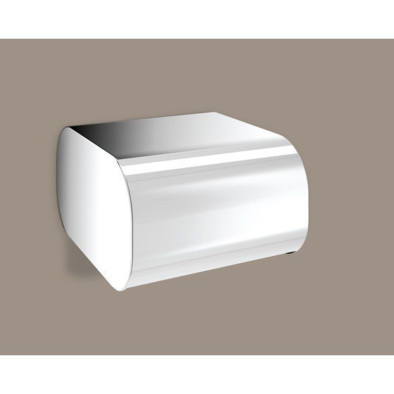 GEDY 3225-13 OUTLINE ROUND CHROME TOILET PAPER DISPENSER WITH COVER