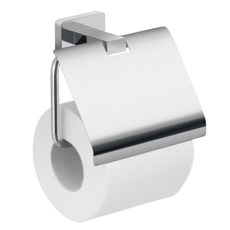 GEDY 4425-13 ATENA WALL MOUNTED CHROME TOILET PAPER HOLDER WITH COVER