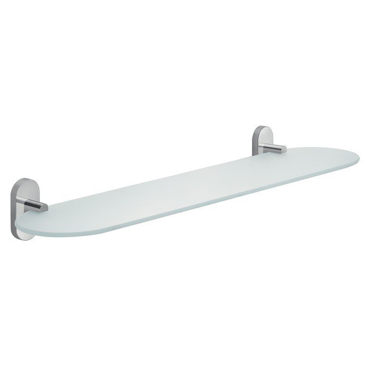 GEDY 5319-60-13 FEBO 20 INCH ROUNDED FROSTED GLASS BATHROOM SHELF