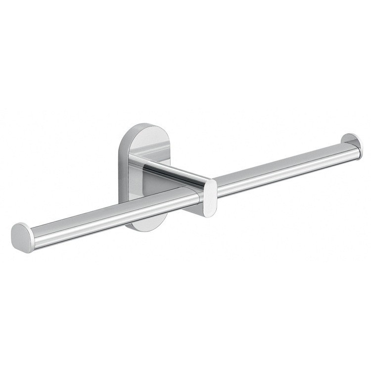 GEDY 5329-13 FEBO WALL MOUNTED CHROME DOUBLE TOILET PAPER HOLDER